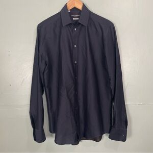 Dolce & Gabbana Martini Fit Button Down Long Sleeve Shirt Navy Blue Men 15.5/39